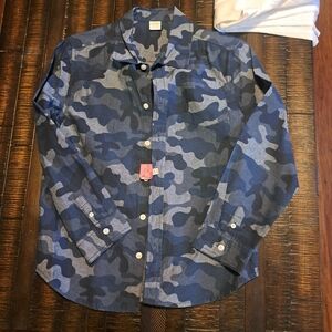 Gymboree Boy's Navy Camouflage Shirt, L 10/12